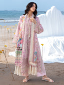 MAHNUR-3PC LAWN CHIKANKAARI EMBROIDERED SHIRT WITH CHIFFON PRINTED DUPATTA AND TROUSER-BIC-4787