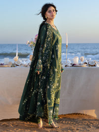 MAHNUR-3PC DHANAK CHIKANKAARI EMBROIDERED SHIRT WITH DHANAK EMBROIDERED SHAWL AND TROUSER-BIC-5259