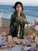 MAHNUR-3PC DHANAK CHIKANKAARI EMBROIDERED SHIRT WITH DHANAK EMBROIDERED SHAWL AND TROUSER-BIC-5259