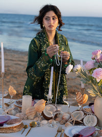 MAHNUR-3PC DHANAK CHIKANKAARI EMBROIDERED SHIRT WITH DHANAK EMBROIDERED SHAWL AND TROUSER-BIC-5259