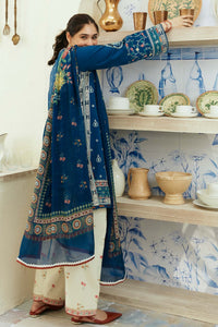 ZARASHAHJAHAN- 3PC DHANAK EMBROIDERED SHIRT WITH COUTRAI WOOL PRINT SHAWL & EMB TROUSER -BIC-4072