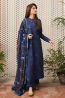 SERAN- 3PC LAWN EMBROIDERED SHIRT WITH MONARK PRINT DUPATTA & TROUSER-BIC-3511