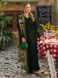 MAHNUR-3PIECE LAWN EMBROIDERED SHIRT WITH CHIFFON PRINTED DUPATTA AND TROUSER-BIC-4662