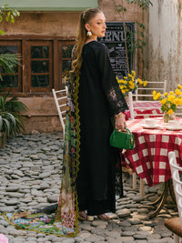 MAHNUR-3PIECE LAWN EMBROIDERED SHIRT WITH CHIFFON PRINTED DUPATTA AND TROUSER-BIC-4662