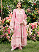 MAHNUR-3PC LAWN LASER WORK EMBROIDERED SHIRT WITH KHAADI NET EMBROIDERED DUPATTA AND TROUSER -BIC-4747