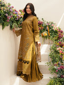 MAHNUR-3PC LAWN LASEWORK EMB SHIRT WITH CHIFFON PRINTED DUPATTA AND TROUSER -BIC-4706