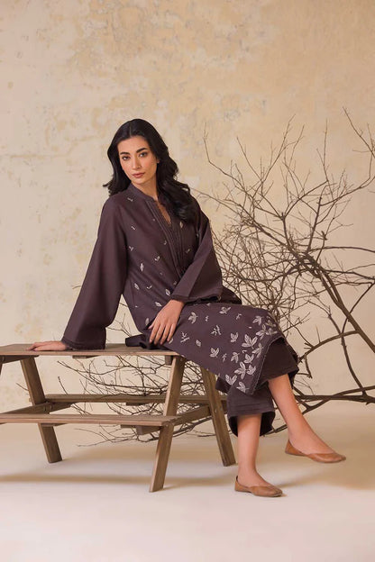 SOBIA NAZIR-2PC LAWN EMBROIDERED SHIRT WITH LAWN EMBROIDERED SLEEVES-BIC-3474