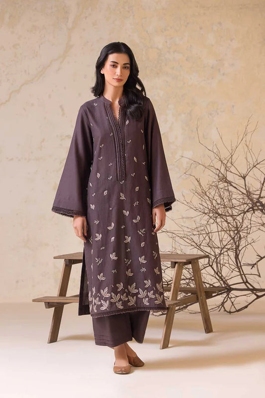 SOBIA NAZIR-2PC LAWN EMBROIDERED SHIRT WITH LAWN EMBROIDERED SLEEVES-BIC-3474