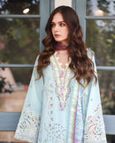 MUSHQ-3PC LAWN CHIKAN EMBROIDERED SHIRT WITH SILK PRINTED DUPATTA AND TROUSER-BIC-4905