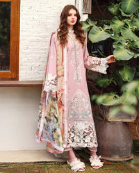 MUSHQ-3PC LAWN EMBROIDERED SHIRT WITH SILK PRINTED DUPATTA AND TROUSER-BIC-4901