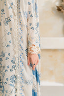 VINTAGE-3PC DHANAK EMBROIDERED SHIRT WITH COURTRAI PRINTED EMB SHAWL AND TROUSER-BIC-5228