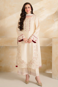 VINTAGE-3 PIECE DHANAK EMBROIDERED SHIRT WITH DHANAK EMBROIDERED SHAWL AND TROUSER-BIC-5232