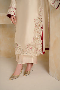VINTAGE-3 PIECE DHANAK EMBROIDERED SHIRT WITH DHANAK EMBROIDERED SHAWL AND TROUSER-BIC-5232