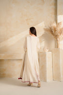 VINTAGE-3 PIECE DHANAK EMBROIDERED SHIRT WITH DHANAK EMBROIDERED SHAWL AND TROUSER-BIC-5232