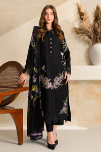 VINTAGE-3PC DHANAK EMBROIDERED SHIRT WITH COUTRAI PRINTED SHAWL TYE&DYE DUPATTA SHAWL AND TROUSER-BIC-5223