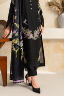 VINTAGE-3PC DHANAK EMBROIDERED SHIRT WITH COUTRAI PRINTED SHAWL TYE&DYE DUPATTA SHAWL AND TROUSER-BIC-5223