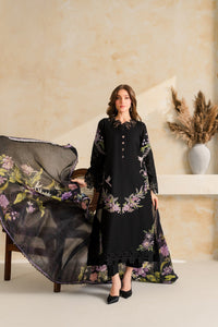 VINTAGE-3PC DHANAK EMBROIDERED SHIRT WITH COUTRAI PRINTED SHAWL TYE&DYE DUPATTA SHAWL AND TROUSER-BIC-5223