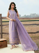 IZEL-3PC LAWN EMBROIDERED SHIRT WITH ORGANZA EMBROIDERED DUPATTA AND TROUSER-BIC-4842