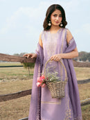 IZEL-3PC LAWN EMBROIDERED SHIRT WITH ORGANZA EMBROIDERED DUPATTA AND TROUSER-BIC-4842