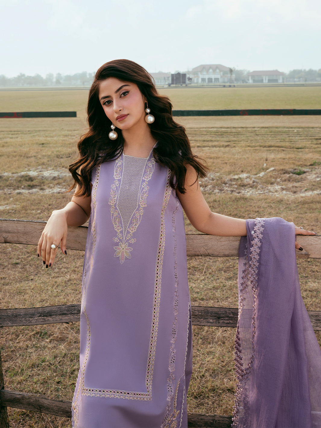 IZEL-3PC LAWN EMBROIDERED SHIRT WITH ORGANZA EMBROIDERED DUPATTA AND TROUSER-BIC-4842