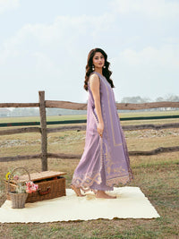 IZEL-3PC LAWN EMBROIDERED SHIRT WITH ORGANZA EMBROIDERED DUPATTA AND TROUSER-BIC-4842