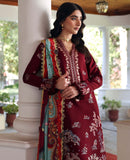 REPUBLIC WOMENSWEAR-3PC DHANAK EMBROIDERED SHIRT WITH COUTRAI PRINTED SHAWL AND TROUSER-BIC-5252