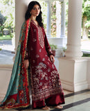 REPUBLIC WOMENSWEAR-3PC DHANAK EMBROIDERED SHIRT WITH COUTRAI PRINTED SHAWL AND TROUSER-BIC-5252