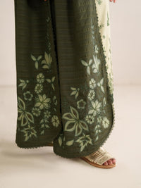 IZNIK-3PC DHANAK EMBROIDERED SHIRT DHANAK EMBROIDERED SHAWL AND TROUSER-BIC-5184
