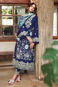 MUSHQ-3PC LAWN EMBROIDERED SHIRT WITH CHIFFON PRINTED DUPATTA AND TROUSER-BIC-4926