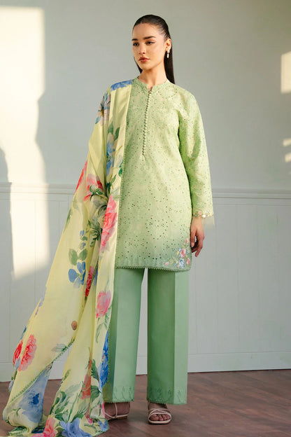 ZARA SHAH JAHAN - 3PC LAWN EMBROIDERED SHIRT WITH MONARK PRINTED DUPATTA AND TROUSER-BIC-3753