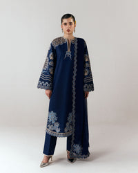 HUSSAIN REHAR-3PC DHANAK EMBROIDERED SHIRT WITH DHANAK EMBROIDERED DUPATTA AND TROUSER-BIC-5245