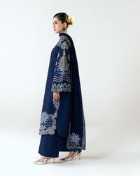 HUSSAIN REHAR-3PC DHANAK EMBROIDERED SHIRT WITH DHANAK EMBROIDERED DUPATTA AND TROUSER-BIC-5245
