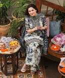 SAPPHIRE-3PC KHADDAR PRINTED EMB SHIRT WITH KHADDAR PRINT DUPATTA AND PRINT TROUSER-BIC-2527