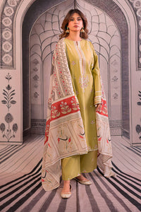 URGE - 3PC LAWN EMBROIDERED SHIRT WITH MONARK PRINTED DUPATTA AND EMB TROUSER BIC-3788