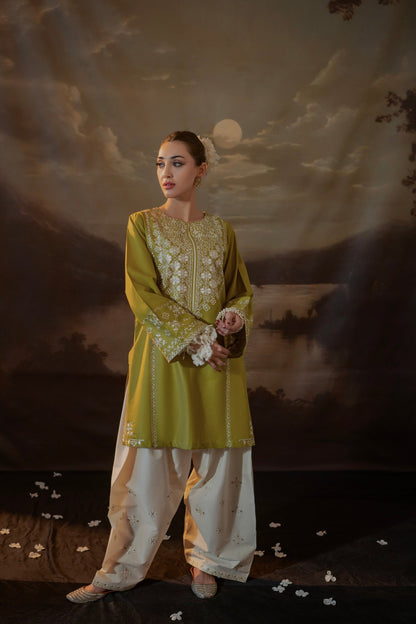 URGE-2PC LAWN EMBROIDERED SHIRT WITH LAWN EMBROIDERED TROUSER-BIC-3481