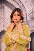 URGE - 3PC LAWN EMBROIDERED SHIRT WITH MONARK PRINTED DUPATTA AND EMB TROUSER BIC-3788