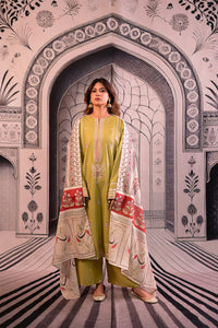 URGE - 3PC LAWN EMBROIDERED SHIRT WITH MONARK PRINTED DUPATTA AND EMB TROUSER BIC-3788