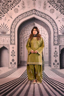 URGE-3PC DHANAK EMBROIDERED SHIRT WITH COUTRAI PRINTED SHAWL & EMB TROUSER-BIC-4126