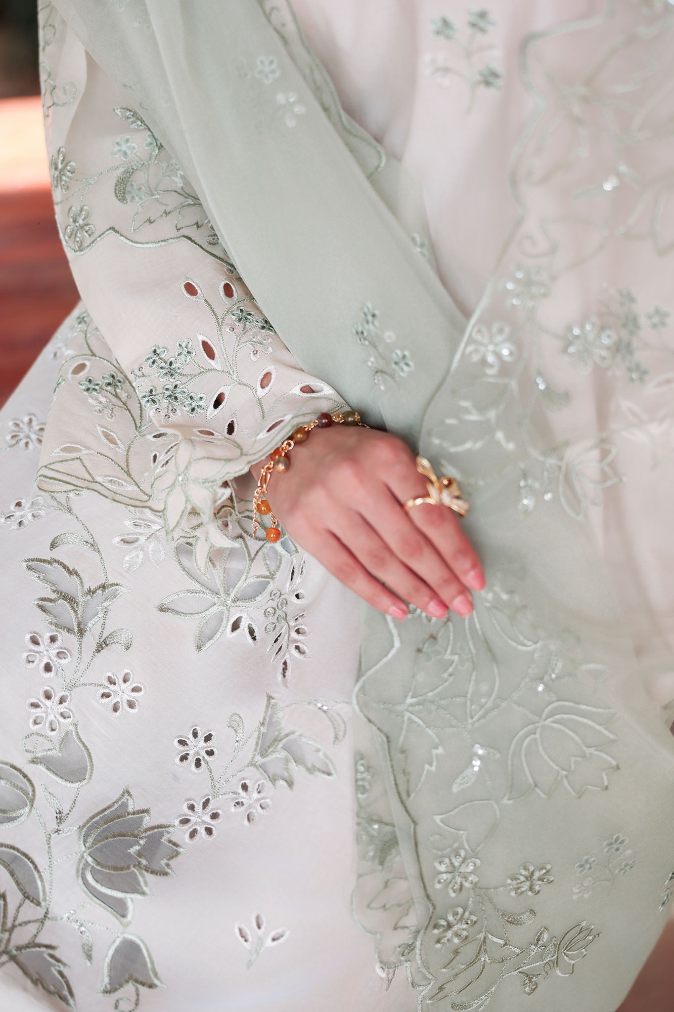 CROSS STITCH-3PC LAWN LASERWORK EMBROIDERED SHIRT WITH ORGANZA EMB DUPATTA AND TROUSER-BIC-4904