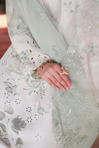 CROSS STITCH-3PC LAWN LASERWORK EMBROIDERED SHIRT WITH ORGANZA EMB DUPATTA AND TROUSER-BIC-4904