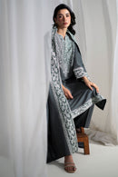 CROSS STITCH-3PC DHANAK EMBROIDERED SHIRT WITH DHANAK EMBROIDERED SHAWL AND TROUSER-BIC-5286