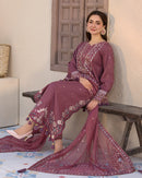 JADE-3PC DHANAK SEQUENCE EMBROIDERED SHIRT WITH CHIFFON EMBROIDERED DUPATTA AND TROUSER-BIC-4087