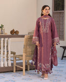 JADE-3PC DHANAK SEQUENCE EMBROIDERED SHIRT WITH CHIFFON EMBROIDERED DUPATTA AND TROUSER-BIC-4087