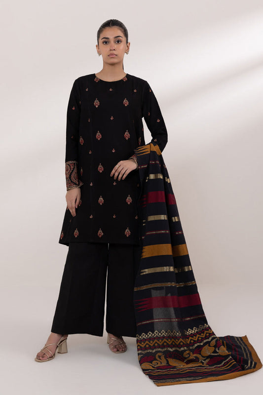 SAPPHIRE- 3PC LAWN  EMBROIDERED SHIRT WITH MONARK PRINT DUPATTA AND TROUSER-BIC-3589