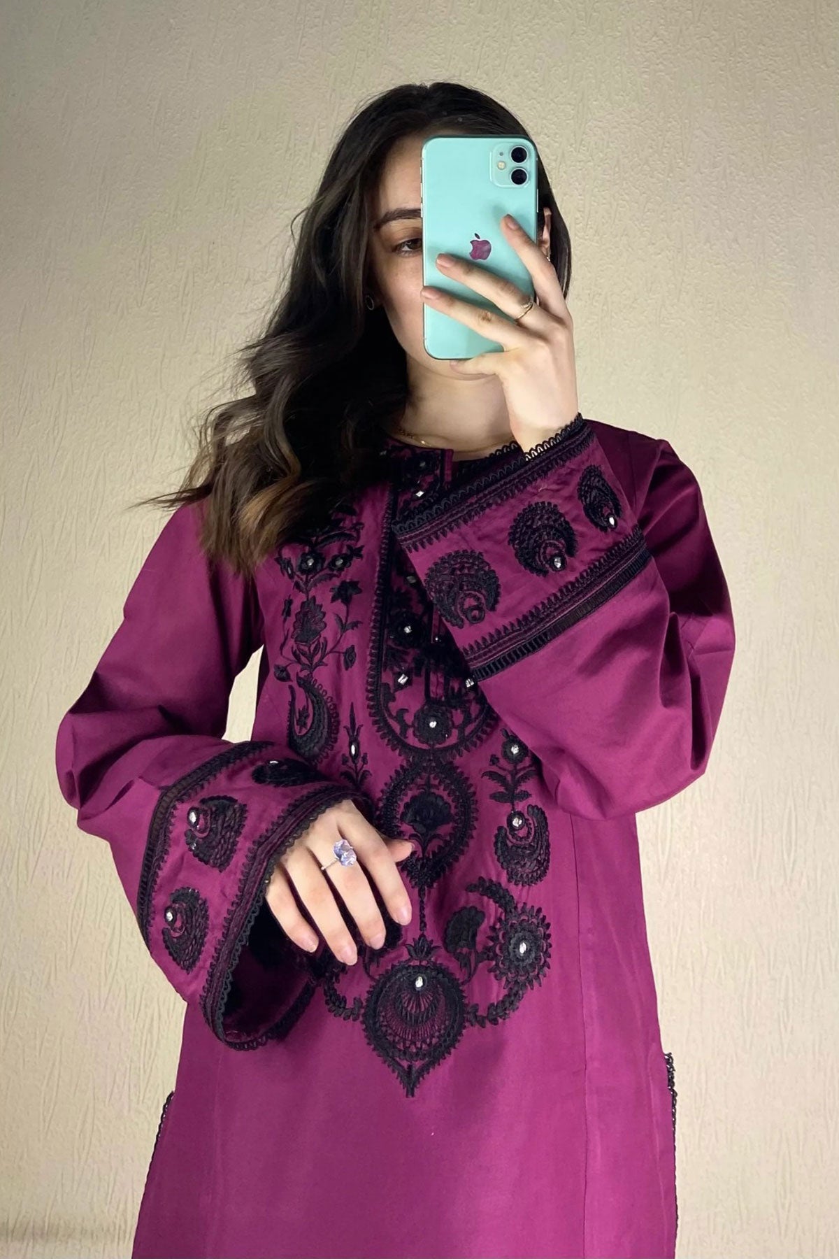 BRANDSINN-3PC DHANAK EMBROIDERED SHIRT WITH CHIFFON  DUPATTA AND EMB TROUSER BIC-4168