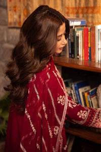 ZAHA- 3PC DHANAK EMBROIDERED SHIRT WITH BAMBER CHIFFON EMBROIDRED DUPATTA-BIC-4067