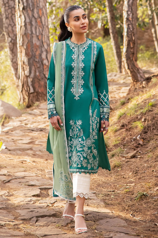ZAHA- 3PC LAWN HEAVY EMBROIDERED SHIRT WITH ORGANZA EMBROIDERY DUPATTA-BIC-2766