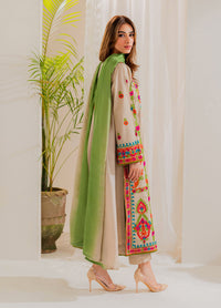 VINTAGE-3PC LAWN EMBROIDERED SHIRT WITH CHIFFON TYE&DYE DUPATTA & TROUSER-BIC-4636
