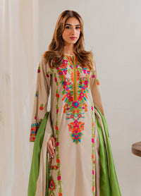VINTAGE-3PC LAWN EMBROIDERED SHIRT WITH CHIFFON TYE&DYE DUPATTA & TROUSER-BIC-4636
