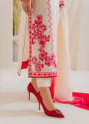 VINTAGE-3PC LAWN EMBROIDERED SHIRT WITH CHIFFON TYE&DYE DUPATTA AND TROUSER-BIC-4655